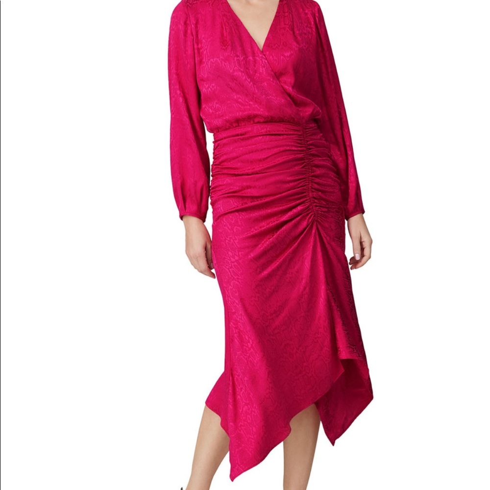 Krisa high low hot pink dress.